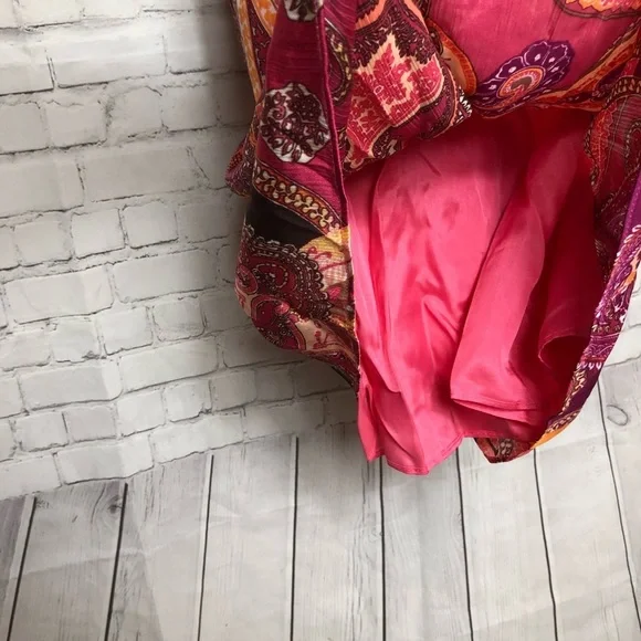 Aiden Mattox Halter Chiffon Party Dress Pink Orange Size 2 - Picture 9 of 13